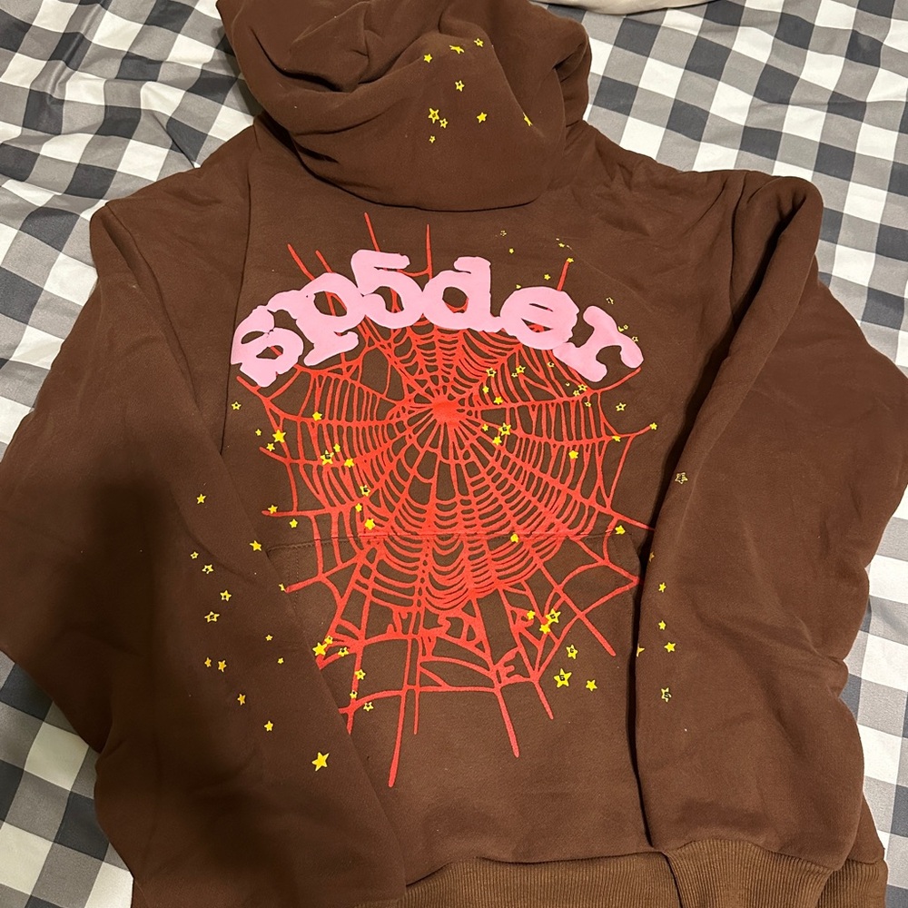 Brown Spider Web Hoodie